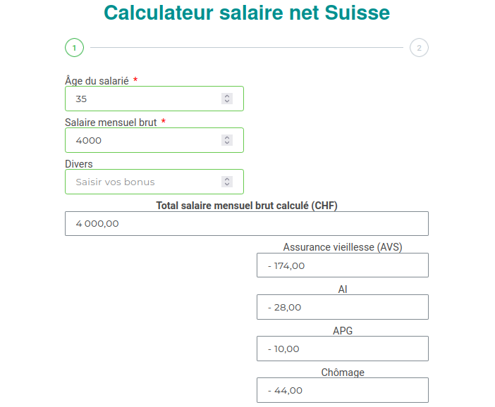 Calculateur Salaire Net Suisse